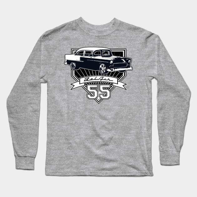 55 Chevy Bel Air Long Sleeve T-Shirt by CoolCarVideos